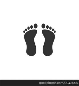 Footprint icon flat. White pictogram on black background. Vector illustration symbol and bonus icons. Footprint icon flat