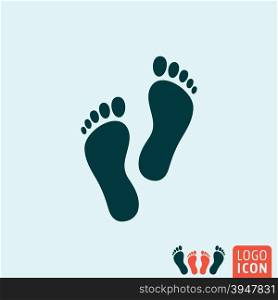 Footprint icon. Footprint logo. Footprint symbol. Feet icon isolated, minimal design. Vector illustration