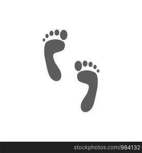 Footprint icon sign isolated on white back. Footprint icon sign