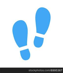 Footprint icon silhouette vector symbol human foot print illustration isolated on white