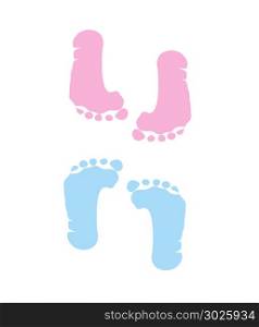 footprint of girl and boy