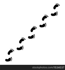 Footprint path isolated on white background. Vector illustration