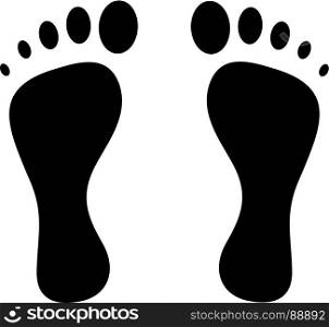 footprint - vector icon.. Foot print vector icon on white background. Footprint vector clip art. Footprint black shape.