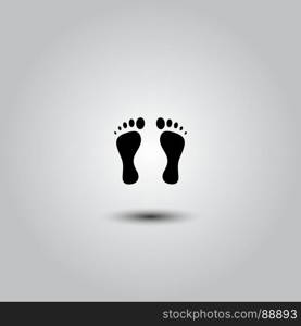 footprint - vector icon.. Foot print vector icon on white background. Footprint vector clip art. Footprint black shape.