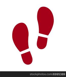 Footprint vector icon symbol human foot print illustration isolated on white