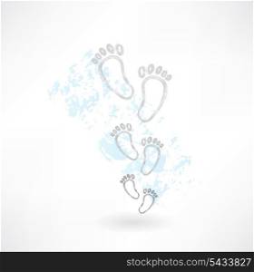 footprints grunge icon