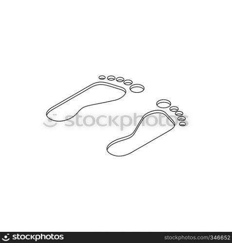 Footprints icon in isometric 3d style isolated on white background. Footprints in the sand. Footprints icon, isometric 3d style