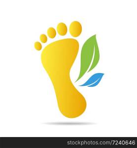 footprints of green leaves organic health and beauty care design