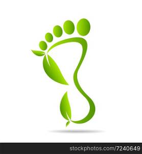 footprints of green leaves organic health and beauty care design