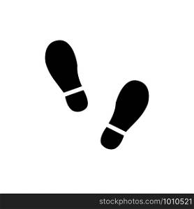 footprints of shoes black vector icon in flat. footprints of shoes black vector icon, flat