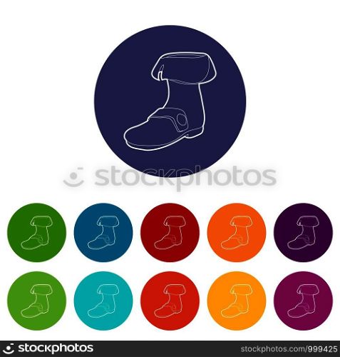 Footwear icons color set vector for any web design on white background. Footwear icons set vector color