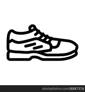 footwear shoes badminton line icon vector. footwear shoes badminton sign. isolated contour symbol black illustration. footwear shoes badminton line icon vector illustration