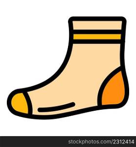 Footwear sock icon. Outline footwear sock vector icon color flat isolated. Footwear sock icon color outline vector