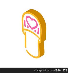footwear with heart isometric icon vector. footwear with heart sign. isolated symbol illustration. footwear with heart isometric icon vector illustration