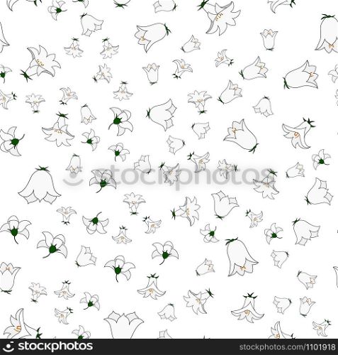For fabric, baby clothes, background, textile, wrapping paper and other decoration. Repeating editable vector pattern. EPS 10. Bell flower.For fabric, baby clothes, background, textile, wrapping paper and other decoration. Vector seamless pattern EPS 10