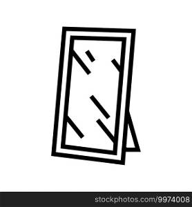for hallway mirror line icon vector. for hallway mirror sign. isolated contour symbol black illustration. for hallway mirror line icon vector illustration