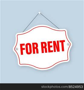 For rent sign. Isolated vector illustration. Vector illustration design. Design element. For rent sign. Isolated vector illustration. Vector illustration design. Design element.