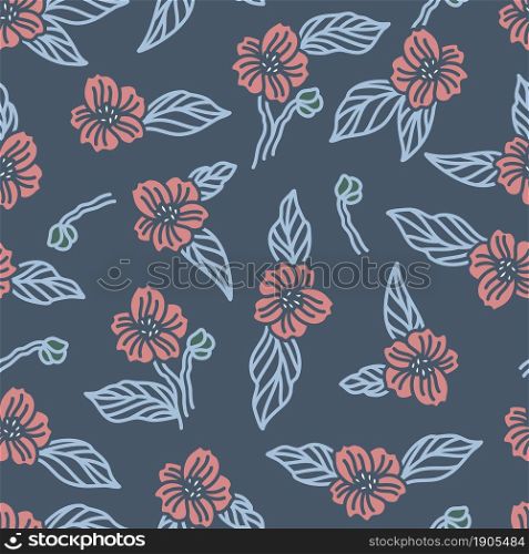 For textile, wallpaper, wrapping, web backgrounds and other pattern fills. Vector seamless pattern design with blooming flowers