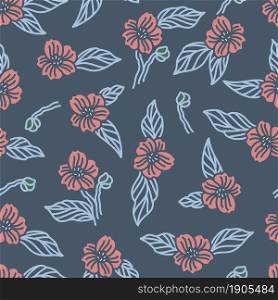 For textile, wallpaper, wrapping, web backgrounds and other pattern fills. Vector seamless pattern design with blooming flowers