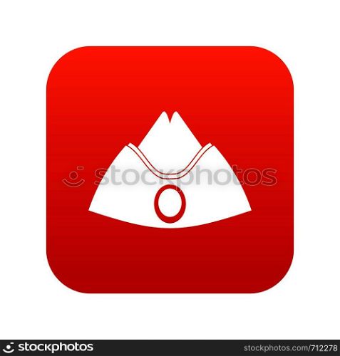 Forage cap icon digital red for any design isolated on white vector illustration. Forage cap icon digital red