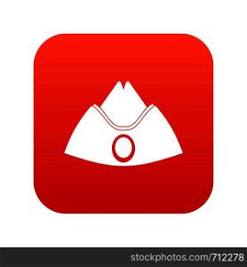 Forage cap icon digital red for any design isolated on white vector illustration. Forage cap icon digital red