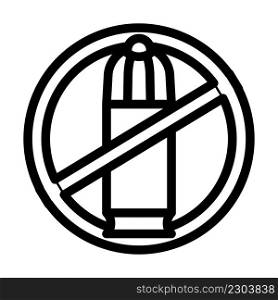 forbidden weapon line icon vector. forbidden weapon sign. isolated contour symbol black illustration. forbidden weapon line icon vector illustration