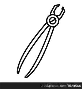 Forceps tongs icon. Outline forceps tongs vector icon for web design isolated on white background. Forceps tongs icon, outline style