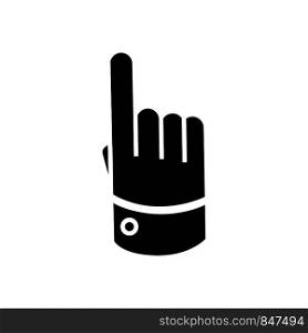Forefinger glyph icon. Hand with pointing finger symbol. Simplevector concept illustration isolated on white background. Forefinger glyph icon. Hand with pointing finger symbol.