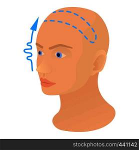 Forehead lift icon. Cartoon illustration of forehead lift vector icon for web. Forehead lift icon, cartoon style