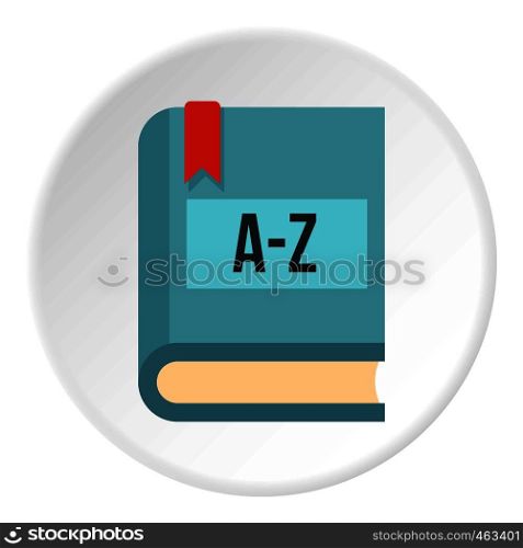 Foreign language dictionary icon in flat circle isolated vector illustration for web. Foreign language dictionary icon circle