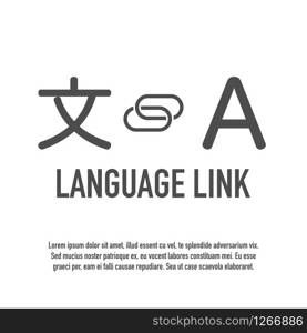 foreign language translation creative icon logo vector illustration