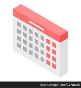 Forensic calendar icon. Isometric of forensic calendar vector icon for web design isolated on white background. Forensic calendar icon, isometric style