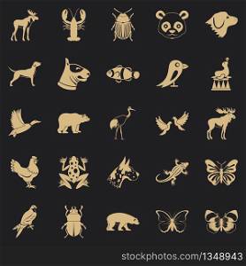 Forest animals icons set. Simple set of 25 forest animals icons for web for any design. Forest animals icons set, simple style