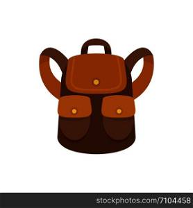 Forest backpack icon. Flat illustration of forest backpack vector icon for web design. Forest backpack icon, flat style