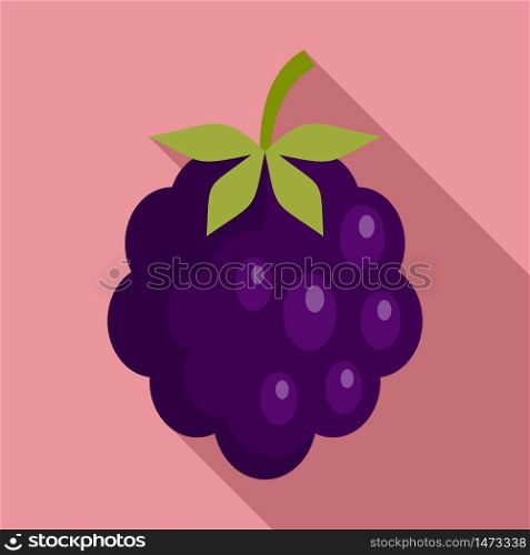 Forest blackberry icon. Flat illustration of forest blackberry vector icon for web design. Forest blackberry icon, flat style