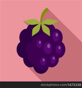 Forest blackberry icon. Flat illustration of forest blackberry vector icon for web design. Forest blackberry icon, flat style