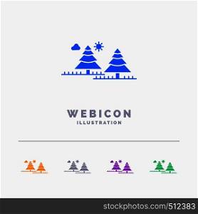 forest, camping, jungle, tree, pines 5 Color Glyph Web Icon Template isolated on white. Vector illustration. Vector EPS10 Abstract Template background