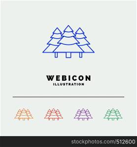 forest, camping, jungle, tree, pines 5 Color Line Web Icon Template isolated on white. Vector illustration. Vector EPS10 Abstract Template background