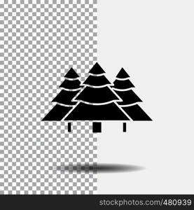 forest, camping, jungle, tree, pines Glyph Icon on Transparent Background. Black Icon. Vector EPS10 Abstract Template background