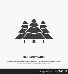 forest, camping, jungle, tree, pines Icon. glyph vector gray symbol for UI and UX, website or mobile application