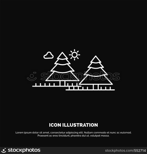 forest, camping, jungle, tree, pines Icon. Line vector symbol for UI and UX, website or mobile application. Vector EPS10 Abstract Template background