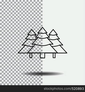 forest, camping, jungle, tree, pines Line Icon on Transparent Background. Black Icon Vector Illustration. Vector EPS10 Abstract Template background