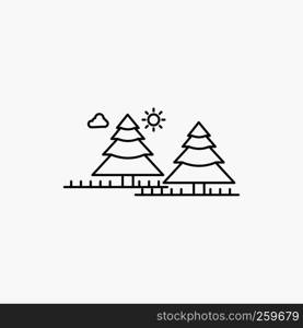 forest, camping, jungle, tree, pines Line Icon. Vector isolated illustration