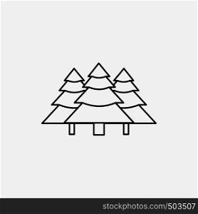 forest, camping, jungle, tree, pines Line Icon. Vector isolated illustration. Vector EPS10 Abstract Template background
