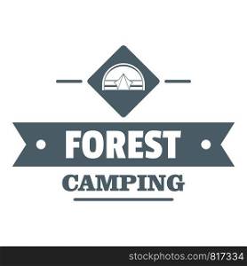Forest camping logo. Vintage illustration of forest camping vector logo for web. Forest camping logo, vintage style
