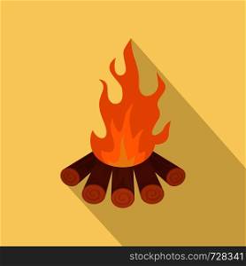 Forest fire icon. Flat illustration of forest fire vector icon for web design. Forest fire icon, flat style