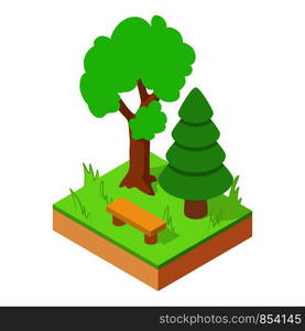 Forest icon. Isometric illustration of forest vector icon for web. Forest icon, isometric style