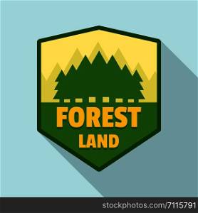 Forest land logo. Flat illustration of forest land vector logo for web design. Forest land logo, flat style