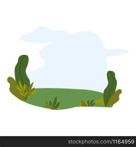 Forest leaves landscape in flat deign. Panorama background. Nature isolated poster. Summer card design. Vector illustration. Forest leaves landscape in flat deign. Panorama background.