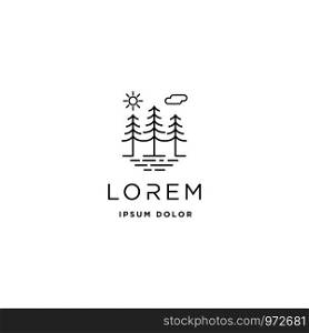Forest Logo Vector design landscape symbol. Forest Logo Vector line design landscape symbol